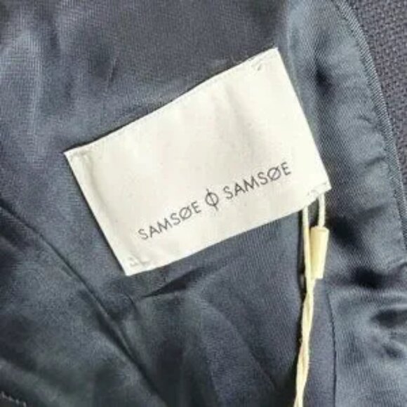 NWT Samsoe Wool Blend Navy Blue Blazer Jacket Mens US Size 38 European 48 Edger - Picture 10 of 13